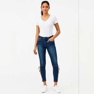 Roadrunner Illegal Jeans Midrise Tapered Leg Jeans/Rawhide Lacing